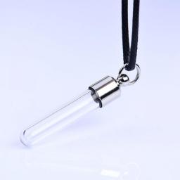 1PC Glass Perfume Bottle Pendant Necklaces Black Cord Chain Name On Rice Glass Bottle NecklaceKeepsake Jewelry