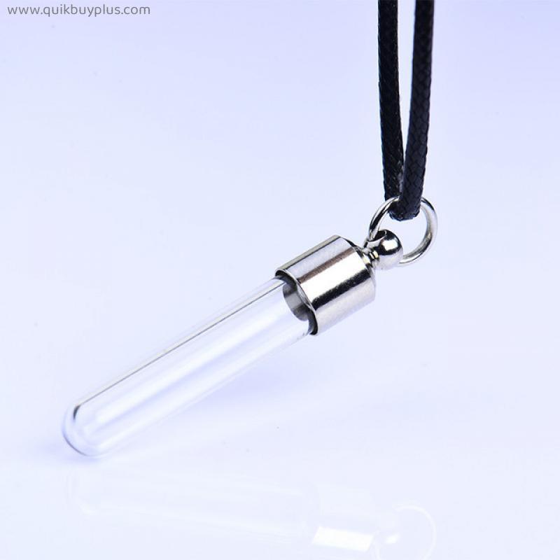 1PC Glass Perfume Bottle Pendant Necklaces Black Cord Chain Name on Rice Glass Bottle NecklaceKeepsake Jewelry