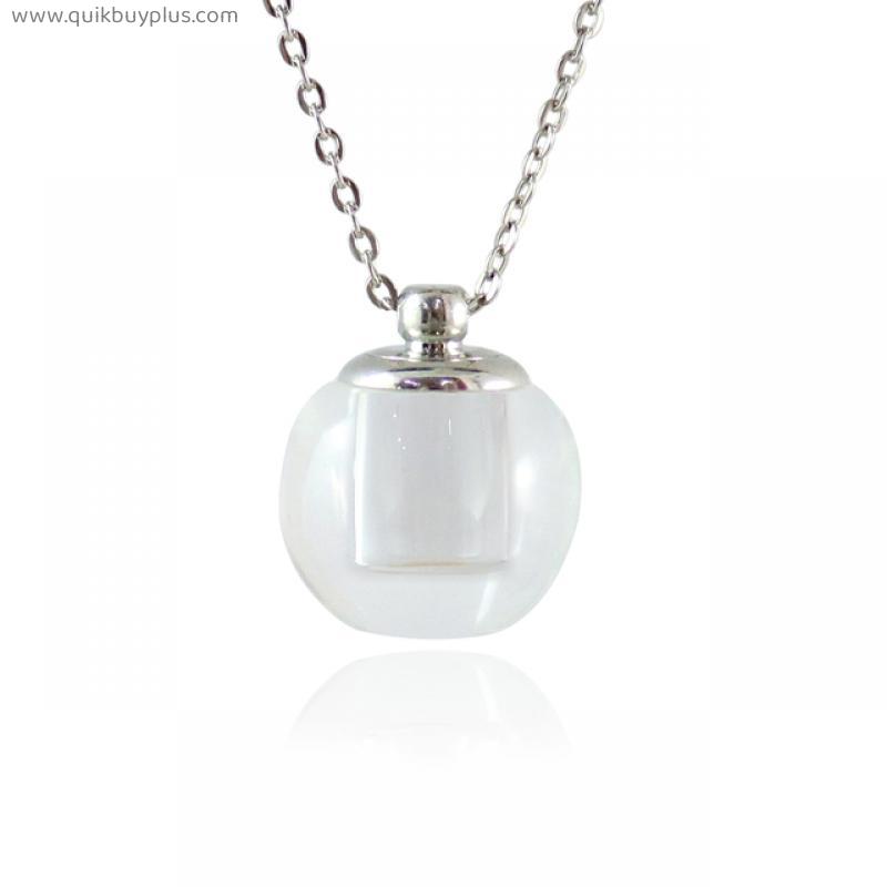 1PC Glass Vials Necklace Essential Oil Necklace Perfume Necklaces Keepsake Wishing Ball Necklace