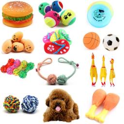 1PC Rubber Squeak Toys for Dog Screaming Chicken Chew Bone Slipper Squeaky Ball Dog Toys Tooth Grinding & Training Toy