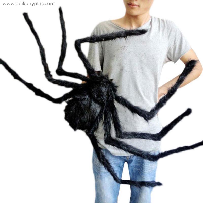 1Pcs 30cm,50cm,75cmSuper big plush spider made of wire and plush black and multicolour style for party or halloween decorations