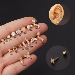 1Piece Heart Piercing Earrings for Women Earrings 2022 Jewelry Stainless Steel Butterfly Wings Stud Earrings for Mother Day