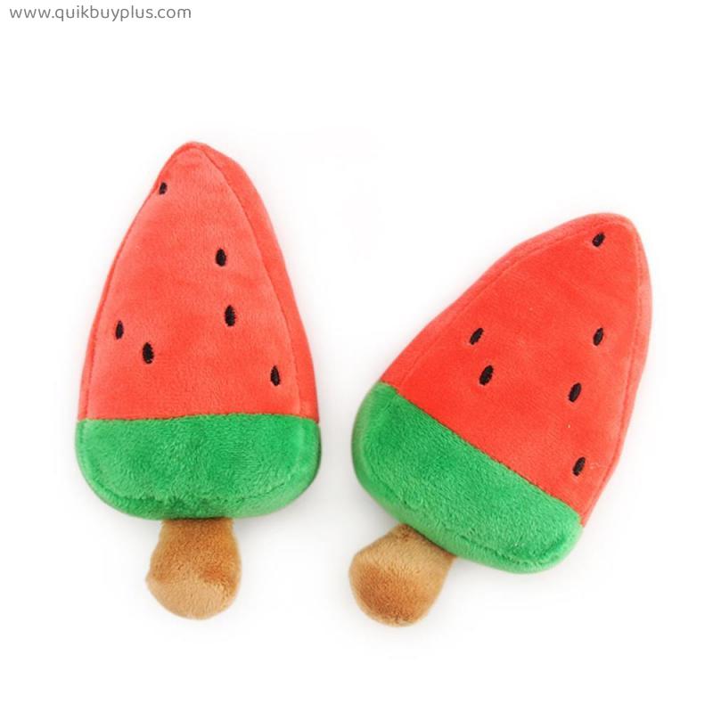1pcs Soft Watermelon Popsicle Dog Toy Watermelon Plush Squeak Pet Toy Puppy Dog Toys