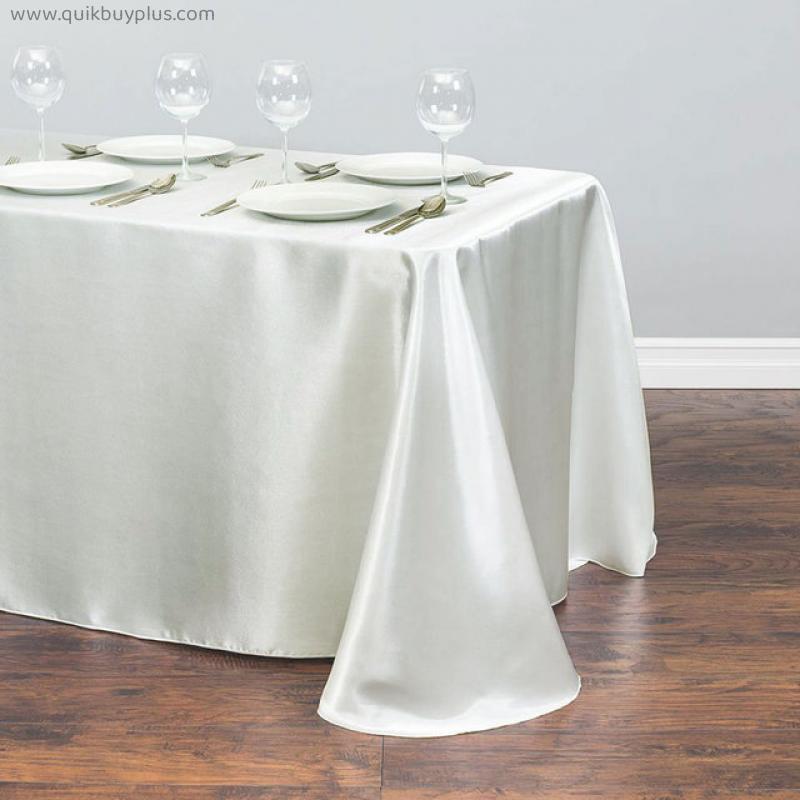1pcs Solid Color Satin Tablecloth for Wedding Decors Christmas Table Cover Round Square Table Cloth Home Dining Table Decor