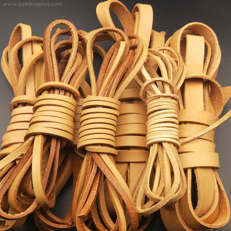 2/3/4/5/6/8/10/12/15/20mm Flat Genuine Cow Leather Cord Bracelet Necklace Jewelry Findings Leather Rope String for DIY Making
