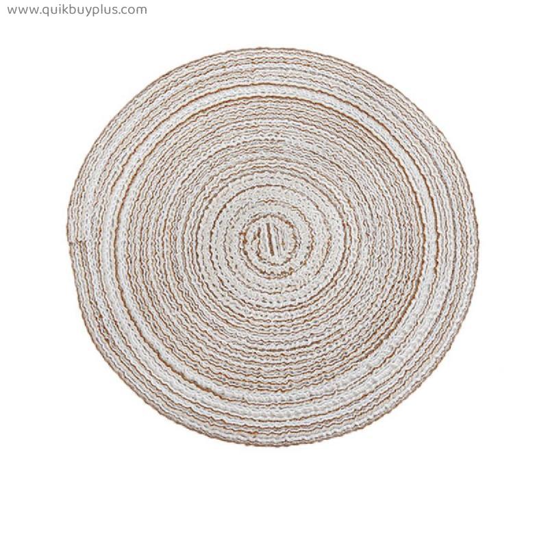 2/4/6pcs Woven round Placemat Table Mat Pad Heat Resistant Bowls Coffee Cups Coaster Tableware Mat Home Decoration Kitchen Tool