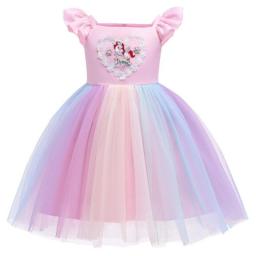2-10Y Girl Kid's Elegant Princess Dress Girls Summer Sweet Mesh Party Dresses Flower Girl Dress Children Dresses Cute Ball Gown