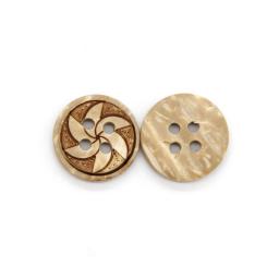 2 Holes Natural Flower Carved Wood Coconut Buttons For Clothes Baby Jacket Shirt Eco-friendly Decorative DIY Crafts Wholesale