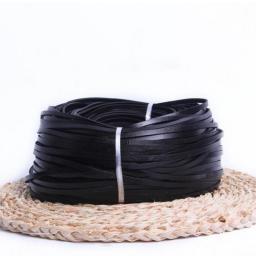 2 Meters Black/Brown/Coffee 2-20mm Flat Genuine Leather Jewelry Cord String Lace Rope DIY Necklace Bracelet Finding