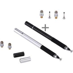 2 Pieces 3 In 1 Input Pen Stylus Touchscreen With Microfiber Tip
