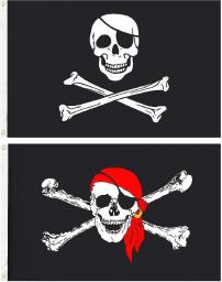 2 Pieces Pirate Flag Jolly Roger Skull Halloween Decoration