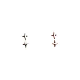 2 pairs Simple Stars Stud Earrings Women Fashion Temperament Party