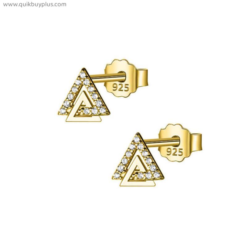 2 pairs Triangle V Shape Stud Earrings For Women Wedding Party