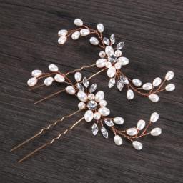2 Pcs Wedding Pearl Hair Pins Hair Accessories Women Bridal Headpiece Handmade Hair Jewelry