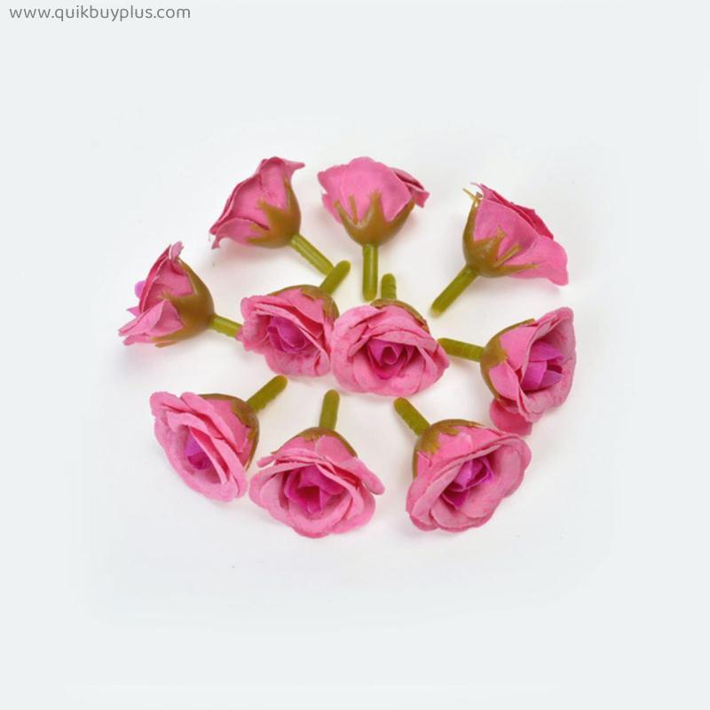 20/30Pcs Mini Pink Roses Artificial Flowers Head For Craft Supplies DIY Bridal Flower Crown Wedding Home Decor Fake Flowers