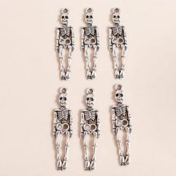 20 Pcs Skeleton For Necklaces Earrings Making Accessories Skull Pendants For Jewelry Making Craft