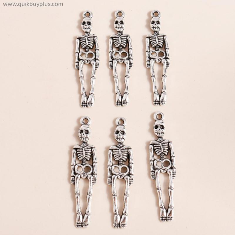 20 Pcs Skeleton for Necklaces Earrings Making Accessories Skull Pendants for Jewelry Making Craft