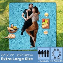 200cm*200cm Extra Large Picnic Blanket Floral Outdoor Picnic Beach Mat Foldable Thick Camping Mat Tent Ground Mat Trekking