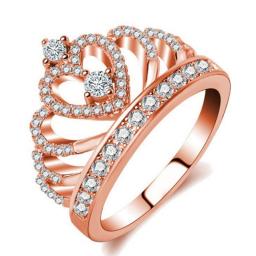 2020 New Fashion Crown Shape Rhinestone Crystal Rings for Women Girl Wedding Bridal Party Ring Jewelry Engagement Ring Wholesale