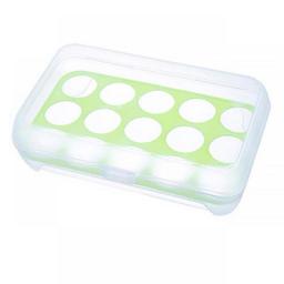 2021 New Egg Holder PP Refrigerator 15 Grids Eggs Tray Box with Lid Clear Stackable Plastic Storage Kitchen Container