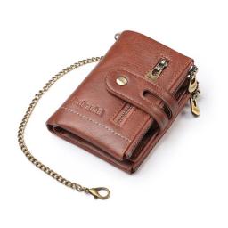 2021 New Men Wallets Name Customized PU Leather Short Card Holder Chain Men Purse High Quality Brand Male wallet