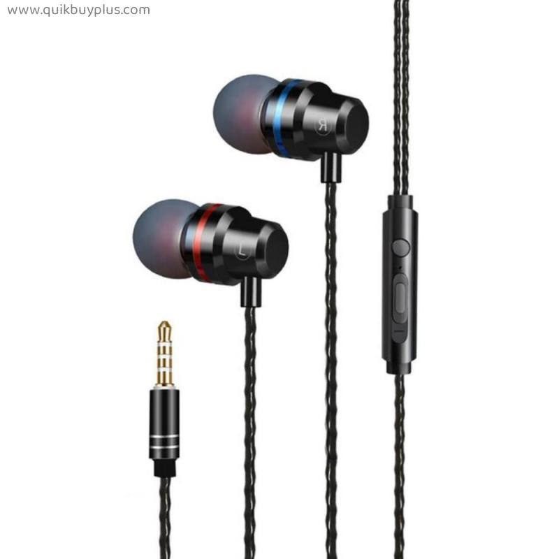 2021 Stereo Bass Headphone In-Ear Universal 3.5MM Wired Earphones Metal HIFI Earpiece with MIC for Xiaomi Samsung Huawei Phones