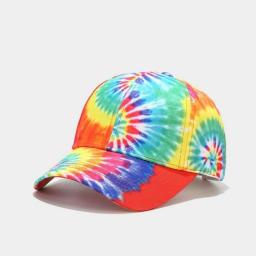 2021 Unisex Tie Dye Print Sun Hat For Men Women Outdoor Leisure Baseball Hat Sunscreen Female Hip Hop Cap Dad Hat Adjustable