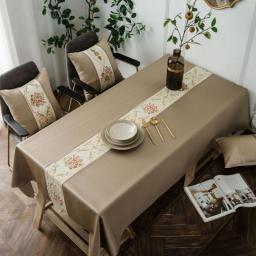 2022 Nordic Vintage Solid Tablecloths Polyester Luxury Embroidered Table Dining Table Cover Cloth Coffee Table Flag Textiles