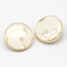 20mm Round Grass White Black Metal Buttons For Garment Cute Clothes Decorations Women Cuff Blouse Sewing DIY Crafts Wholesale