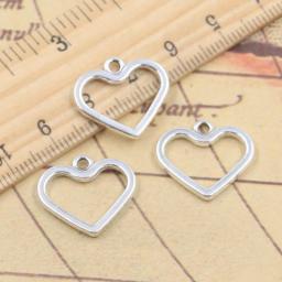 20pcs Charms Hollow Lovely Heart 17x19mm Tibetan Silver Color Pendants Antique Jewelry Making DIY Handmade Craft