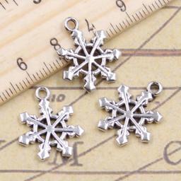 20pcs Charms Snowflake Snow 20x17mm Tibetan Silver Color Pendants Antique Jewelry Making DIY Handmade Craft