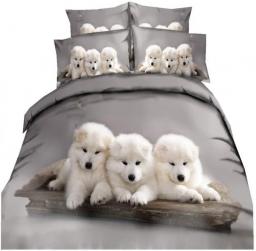 220 x 240cm 3 Piece Duvet Cover Dog Bedding With Zipper (Three Dogs, 220 x 240cm+2x50x75cm)