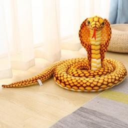 240CM Lifelike Snake Plush Toy Giant Reallife Cobra Stuffed Long Snake Plushie Creative Home Decor Funny Gift for Friends