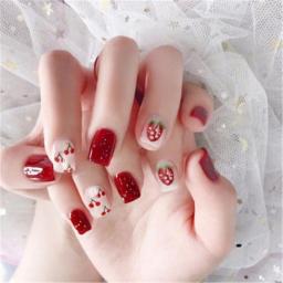 24Pcs/Set Sky White Cloud Butterfly Pattern Design False Nail French Full Cover Fake Nails with Glue DIY Manicure Art Tools