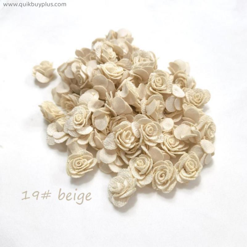 24pcs/bag artificial camellia flower 2.5cm chiffon hair flower DIY supplies wedding bouquet household decoration