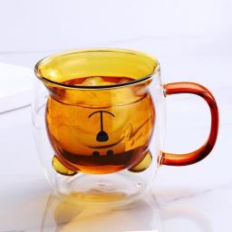 250ML Creative Cute Bear Coffee Mugs Double Glass Cup Animal Double-layer Milk Juice Tea Mug Cup Valentine's Day Christmas Gift