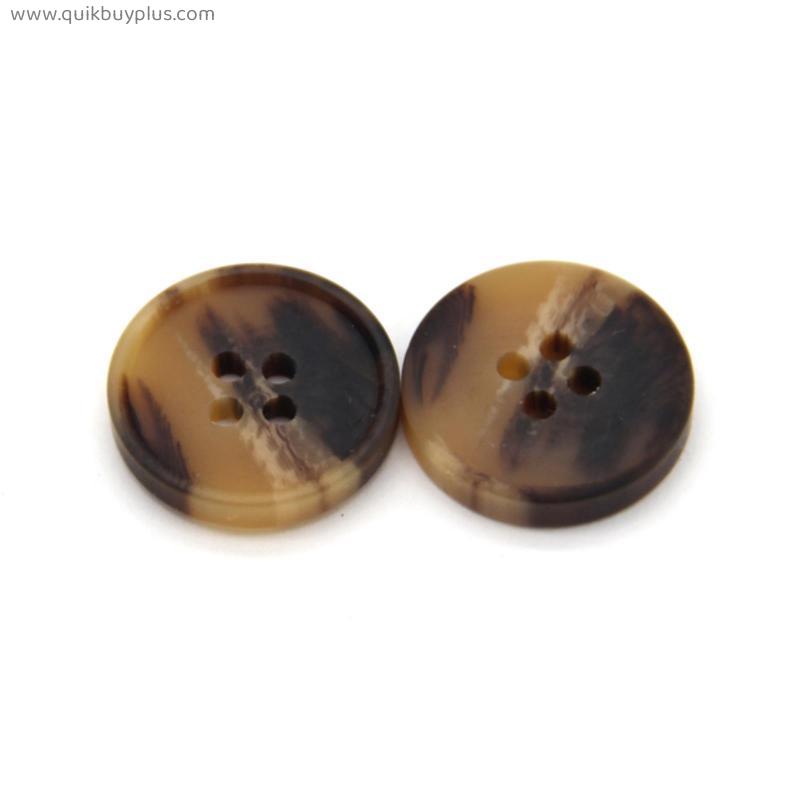 25mm 28mm Large Resin Imitation Horn Buttons For Jacket Sweater Men Dark Flatback Decorative DIY Sewing Accessories Wholesale