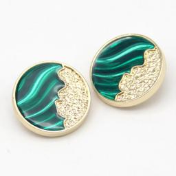 25mm Vintage Round Green Gold Metal Buttons For Garment Women Jacket Blouse Beautiful Decorative Sewing Accessories Wholesale