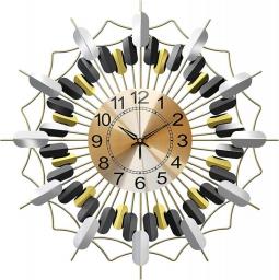26 Inch Mid Century Modern Nordic Silent Art Decorative Wall Clock,Battery Operated Large Metal Wall Clocks for Living Room Decor