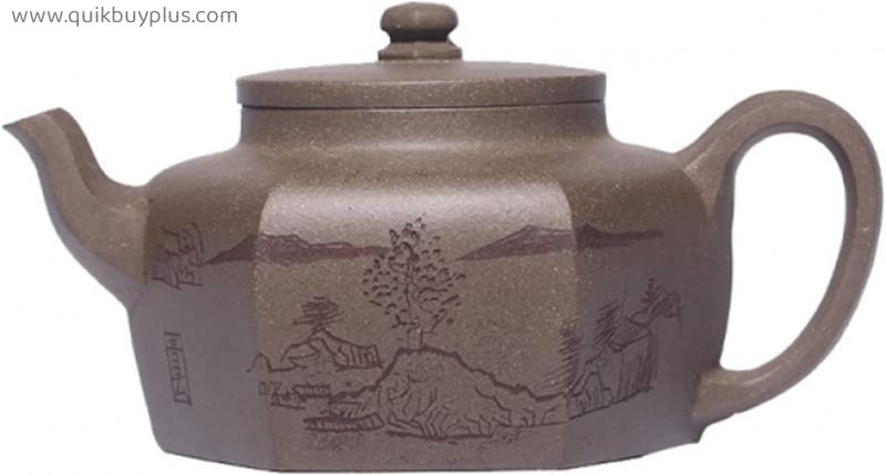 260ml Classic Yixing Purple Clay Teapots Raw Ore Section Mud Hexagon Tea Pot Home Zisha Filter Kettle Chinese Tea Set Gifts