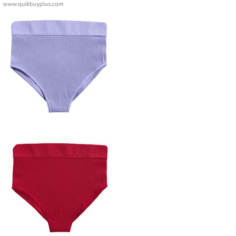 2PCS/Set Sexy Women's Panties Underwear 10 Pieces Solid Color Panties Girls High Waist Shapewear Panties Seamless Panties