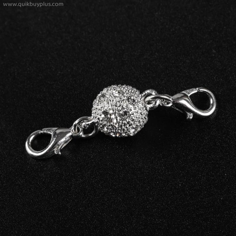 2Pcs Crystal Clasp Buckles for Bracelet DIY Necklace Two-head Magnet Lobster Clasps for Necklaces Bracelets Connecting 10mm