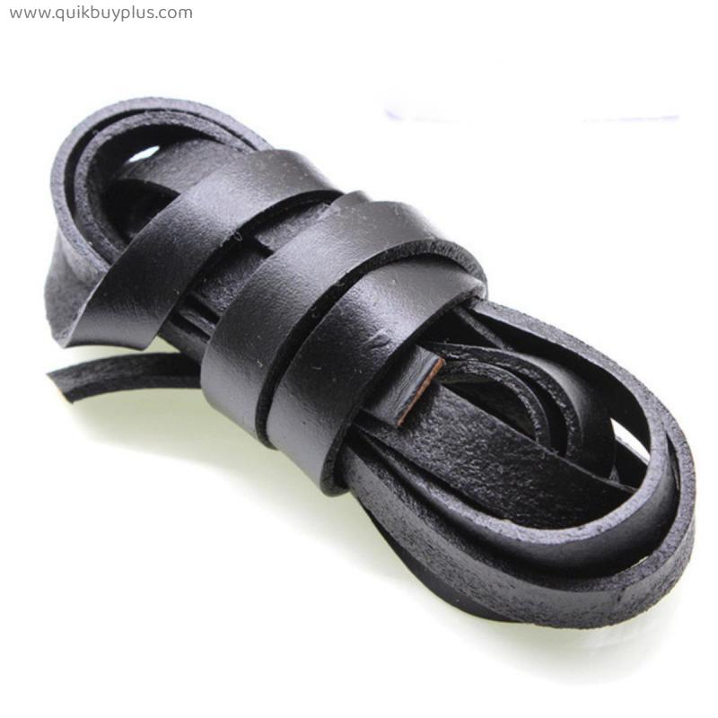 2m Black Color Real Genuine Leather Cord 2 3 4 5 6 8 mm Round Flat Leather Rope String Fit Necklace Bracelet DIY Jewelry Making