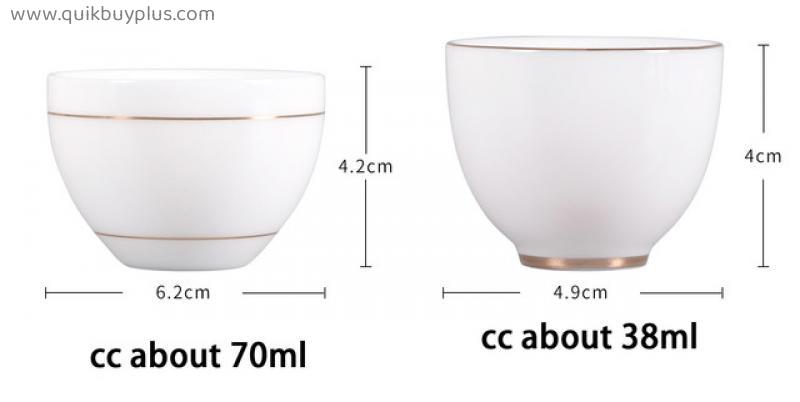 2pcs/lot Chinese Style Suet Jade Teacup Phnom Penh Ceramics Tea Set High Quality Master Cups Tea Bowl White Single Cup Drinkware