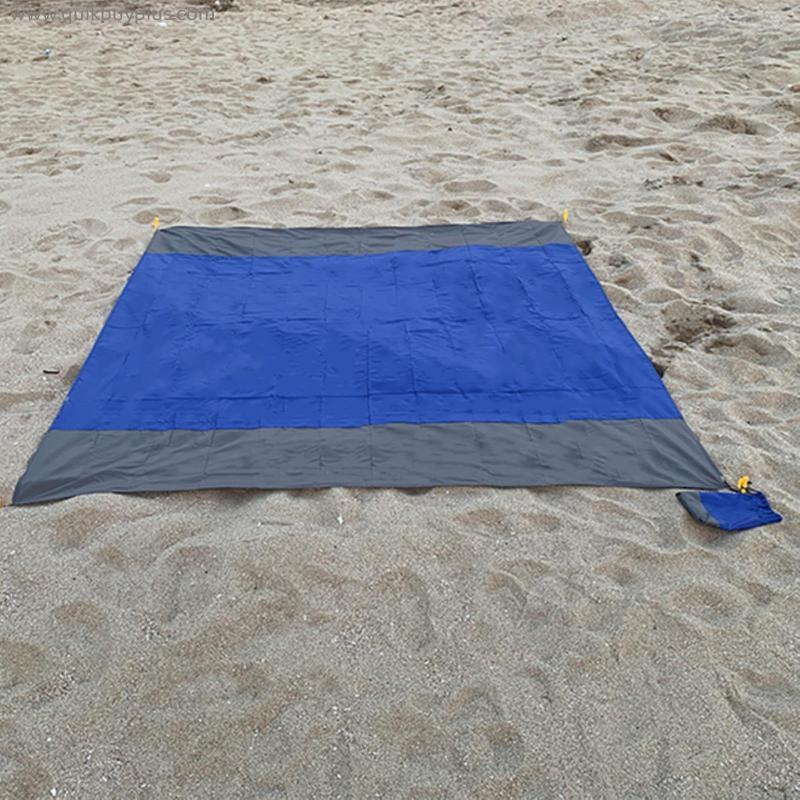 2x1.4m Waterproof Pocket Beach Blanket Folding Camping Mat Mattress Portable Lightweight Mat Outdoor Picnic Mat Sand Beach Mat