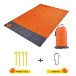 2x2.1m Camping Mat Waterproof Pocket Beach Blanket Outdoor Picnic Mat Portable Lightweight Folding Mat Mattress Sand Beach Mat
