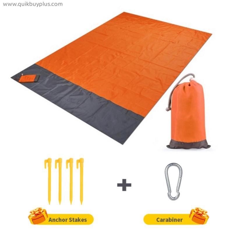 2x2.1m Camping Mat Waterproof Pocket Beach Blanket Outdoor Picnic Mat Portable Lightweight Folding Mat Mattress Sand Beach Mat