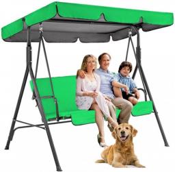 3 Seater Swing Canopy Replacement Cover, Waterproof Swing Removable Top Cover For Outdoor Garden Patio Porch Yard (Top Cover+Chair Cover) (Color : Coffee, Size : 75x52x6inch)