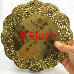 3.5,4.5,5.5,6.5,7.5,8.5Inch Round Gold Silver  Doily Party Decorative Tableware Placemats Paper Mats Table Decoration