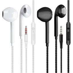 3.5mm Wired Earphones Bass Stereo Earbuds Gym Sports Headphones with Mic Stereo Headset for apple Samsung Xiaomi Huawei cell phone computer